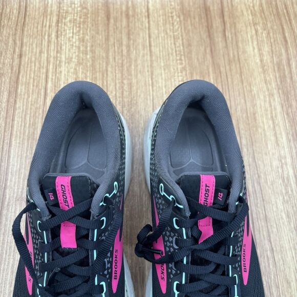 Brooks Ghost 14 Women’s Size 10 B Black Pink Yucca Running Shoes Sneakers - Picture 7 of 8